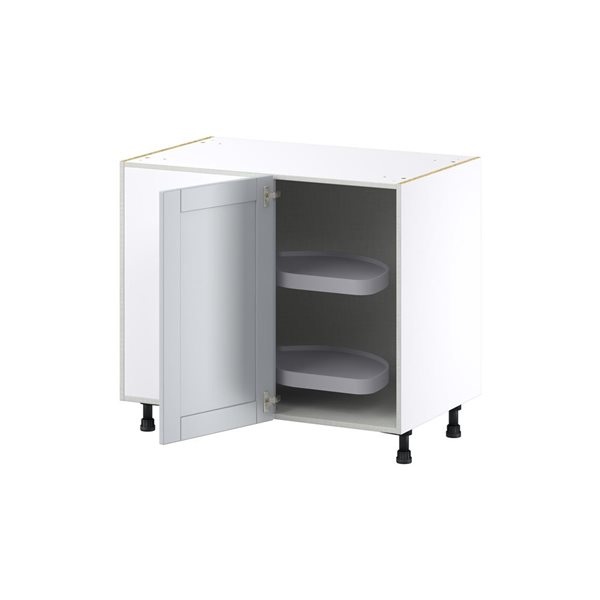 Hugo&Borg Charlesberg 39 x 34.5 x 24.88-in Light Grey Blind Corner Base Semi-Custom Cabinet