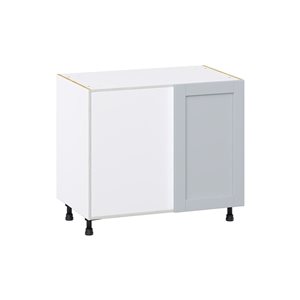 Hugo&Borg Charlesberg 39 x 34.5 x 24.88-in Light Grey Blind Corner Base Semi-Custom Cabinet