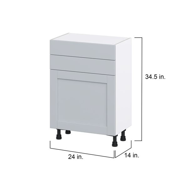 Hugo&Borg Charlesberg 24 x 34.5 x 14.88-in Light Grey Door and Drawer Base Semi-Custom Cabinet