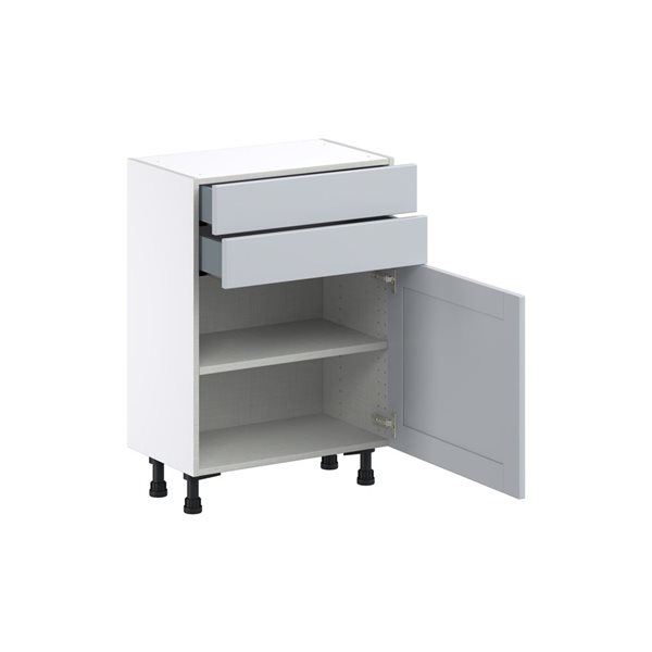 Hugo&Borg Charlesberg 24 x 34.5 x 14.88-in Light Grey Door and Drawer Base Semi-Custom Cabinet