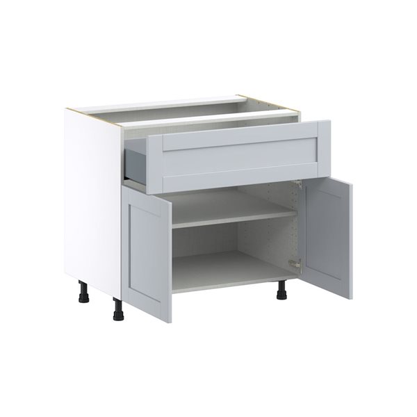 Hugo&Borg Charlesberg 36 x 34.5 x 24.88-in Light Grey Door and Drawer Base Semi-Custom Cabinet