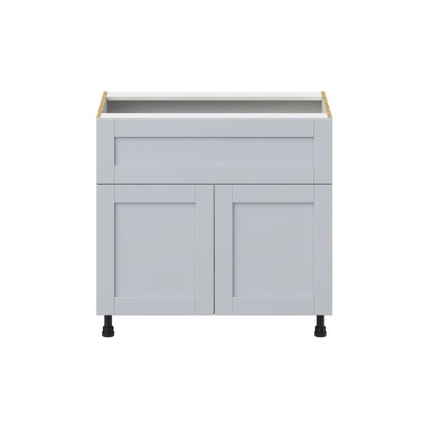 Hugo&Borg Charlesberg 36 x 34.5 x 24.88-in Light Grey Door and Drawer Base Semi-Custom Cabinet