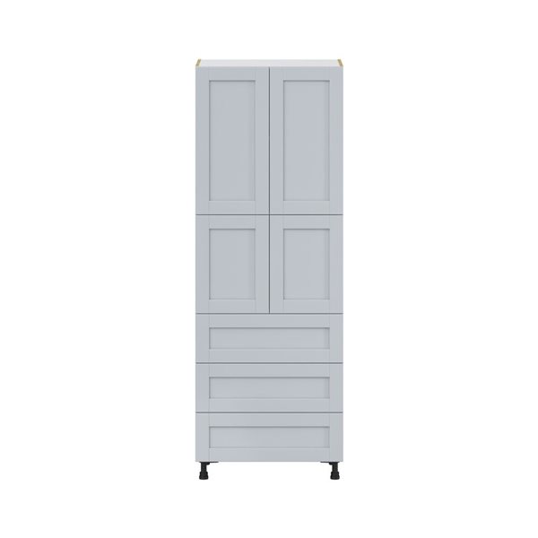 Hugo&Borg Charlesberg 30 x 84.5 x 24.88-in Light Grey Door and Drawer Pantry Semi-Custom Cabinet