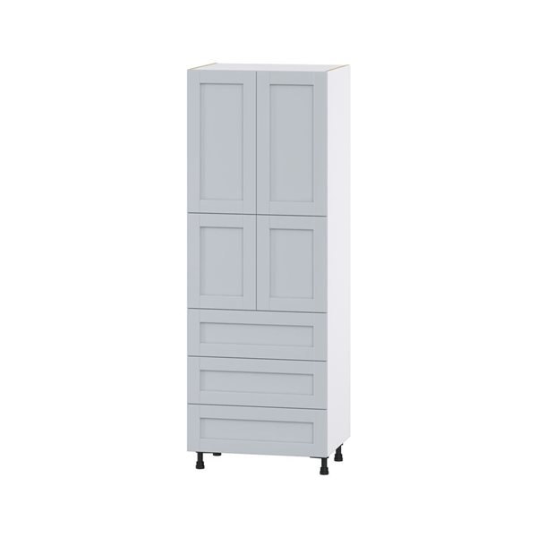 Hugo&Borg Charlesberg 30 x 84.5 x 24.88-in Light Grey Door and Drawer Pantry Semi-Custom Cabinet