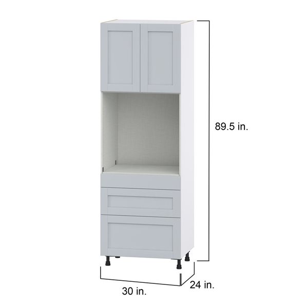 Hugo&Borg Charlesberg 30 x 89.5 x 24.88-in Light Grey Door and Drawer Pantry Semi-Custom Cabinet