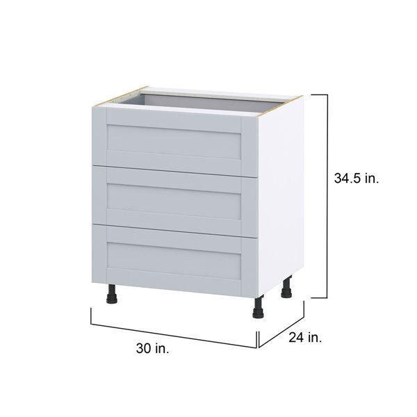 Hugo&Borg Charlesberg 30 x 34.5 x 24.88-in Light Grey Drawer Base Semi-Custom Cabinet