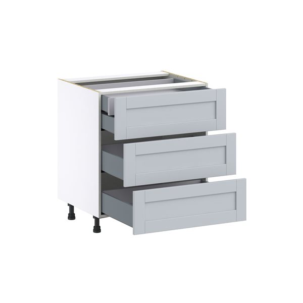 Hugo&Borg Charlesberg 30 x 34.5 x 24.88-in Light Grey Drawer Base Semi-Custom Cabinet