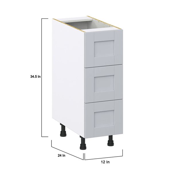 Hugo&Borg Charlesberg 12 x 34.5 x 24.88-in Light Grey Drawer Base Semi-Custom Cabinet