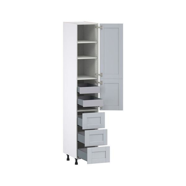 Hugo&Borg Charlesberg 15 x 89.5 x 24.88-in Light Grey Door and Drawer Pantry Semi-Custom Cabinet