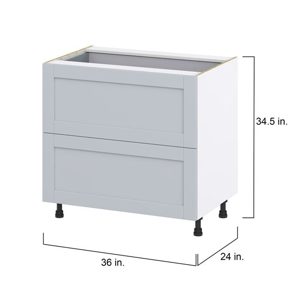 Hugo&Borg Charlesberg 36 x 34.5 x 24.88-in Light Grey Drawer Base Semi-Custom Cabinet