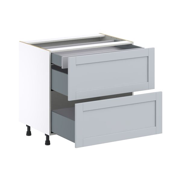 Hugo&Borg Charlesberg 36 x 34.5 x 24.88-in Light Grey Drawer Base Semi-Custom Cabinet