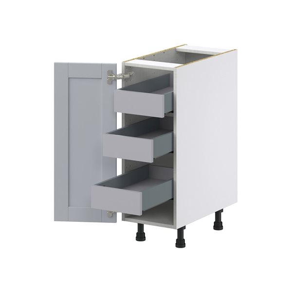 Hugo&Borg Charlesberg 12 x 34.5 x 24.88-in Light Grey Door and Drawer Base Semi-Custom Cabinet