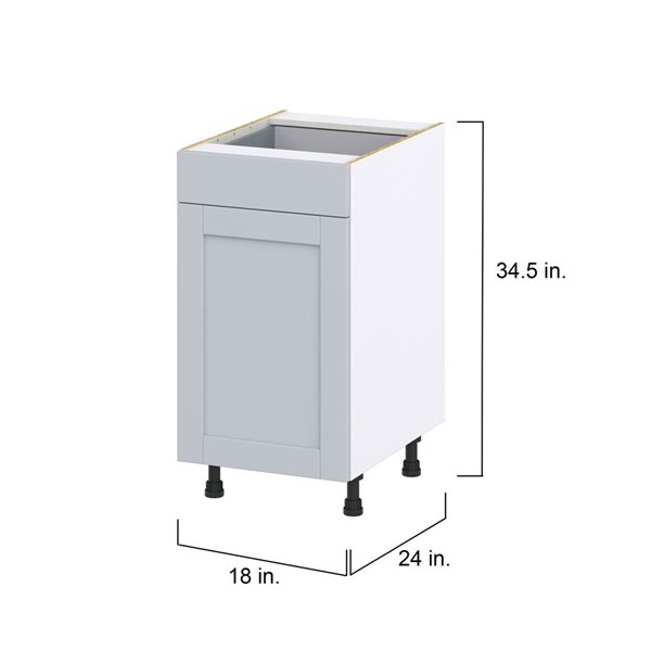 Hugo&Borg Charlesberg 18 x 34.5 x 24.88-in Light Grey Door and Drawer Base Semi-Custom Cabinet