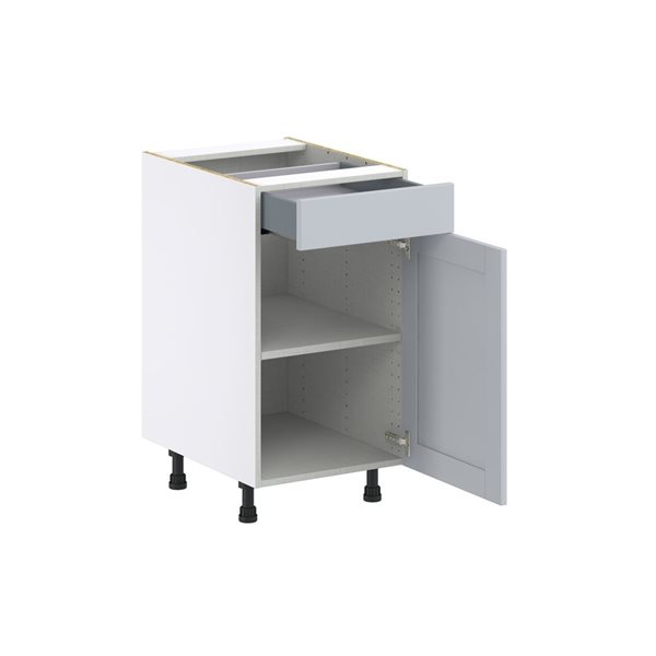 Hugo&Borg Charlesberg 18 x 34.5 x 24.88-in Light Grey Door and Drawer Base Semi-Custom Cabinet