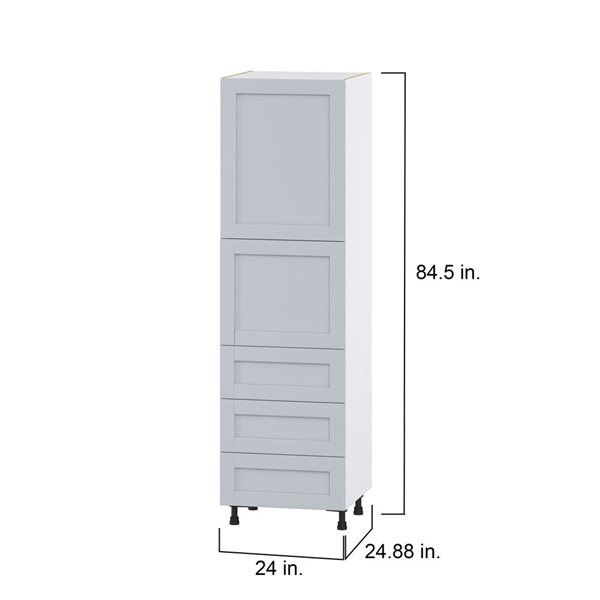 Hugo&Borg Charlesberg 24 x 84.5 x 24.88-in Light Grey Door and Drawer Pantry Semi-Custom Cabinet