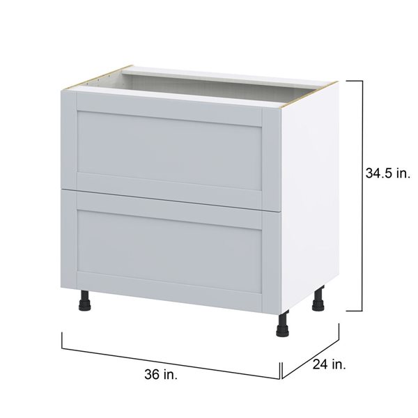 Hugo&Borg Charlesberg 36 x 34.5 x 24.88-in Light Grey Drawer Base Semi-Custom Cabinet