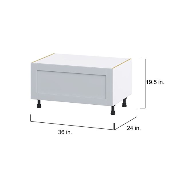 Hugo&Borg Charlesberg 36 x 19.5 x 24.88-in Light Grey Drawer Base Semi-Custom Cabinet