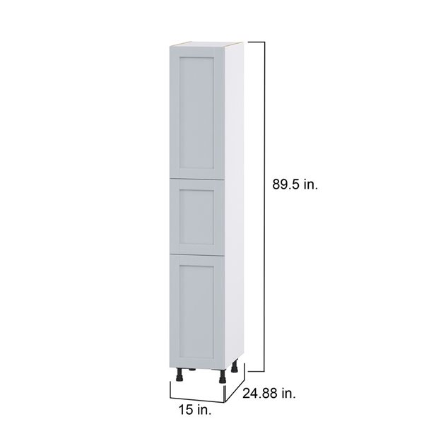 Hugo&Borg Charlesberg 15 x 89.5 x 24.88-in Light Grey Door and Drawer Pantry Semi-Custom Cabinet