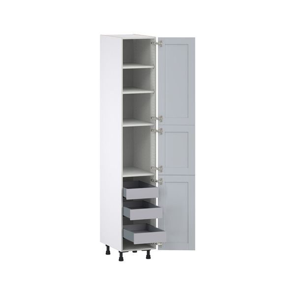 Hugo&Borg Charlesberg 15 x 89.5 x 24.88-in Light Grey Door and Drawer Pantry Semi-Custom Cabinet