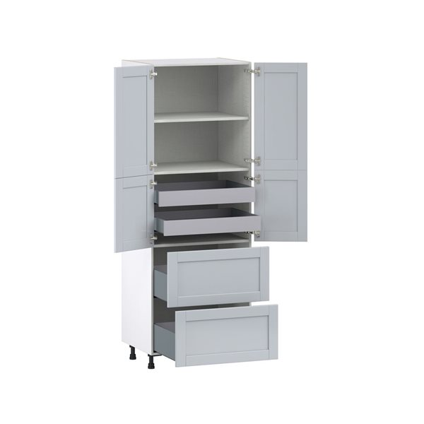 Hugo&Borg Charlesberg 30 x 84.5 x 24.88-in Light Grey Door and Drawer Pantry Semi-Custom Cabinet