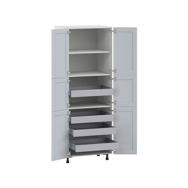 Hugo&Borg Charlesberg 30 x 84.5 x 24.88-in Light Grey Door and Drawer Pantry Semi-Custom Cabinet