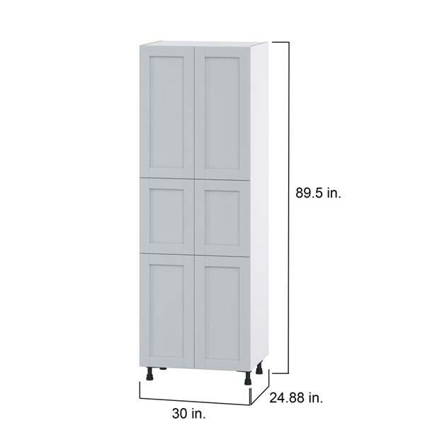 Hugo&Borg Charlesberg 30 x 89.5 x 24.88-in Light Grey Door and Drawer Pantry Semi-Custom Cabinet