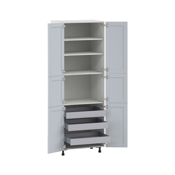 Hugo&Borg Charlesberg 30 x 89.5 x 24.88-in Light Grey Door and Drawer Pantry Semi-Custom Cabinet