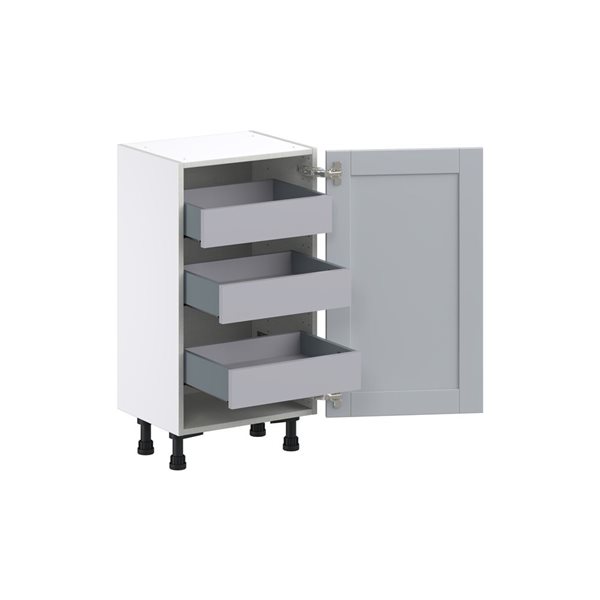 Hugo&Borg Charlesberg 18 x 34.5 x 14.88-in Light Grey Door and Drawer Base Semi-Custom Cabinet