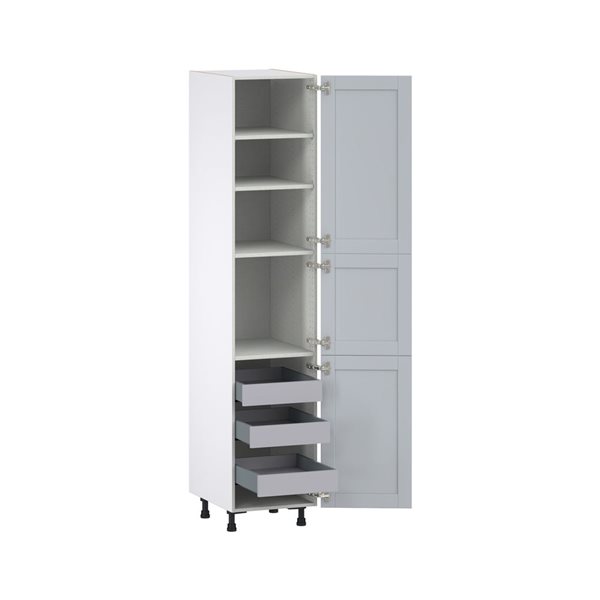 Hugo&Borg Charlesberg 18 x 89.5 x 24.88-in Light Grey Door and Drawer Pantry Semi-Custom Cabinet