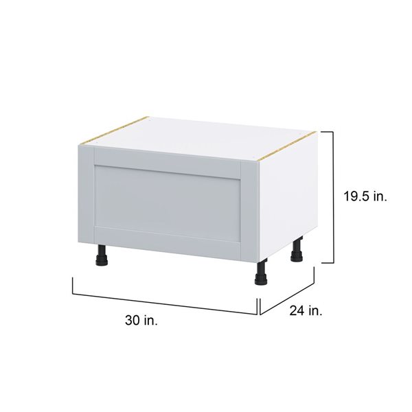 Hugo&Borg Charlesberg 30 x 19.5 x 24.88-in Light Grey Drawer Base Semi-Custom Cabinet