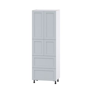 Hugo&Borg Charlesberg 30 x 89.5 x 24.88-in Light Grey Door and Drawer Pantry Semi-Custom Cabinet