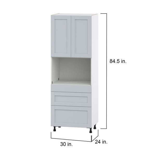 Hugo&Borg Charlesberg 30 x 84.5 x 24.88-in Light Grey Door and Drawer Pantry Semi-Custom Cabinet