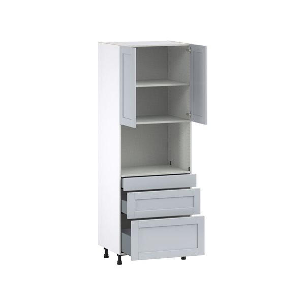 Hugo&Borg Charlesberg 30 x 84.5 x 24.88-in Light Grey Door and Drawer Pantry Semi-Custom Cabinet