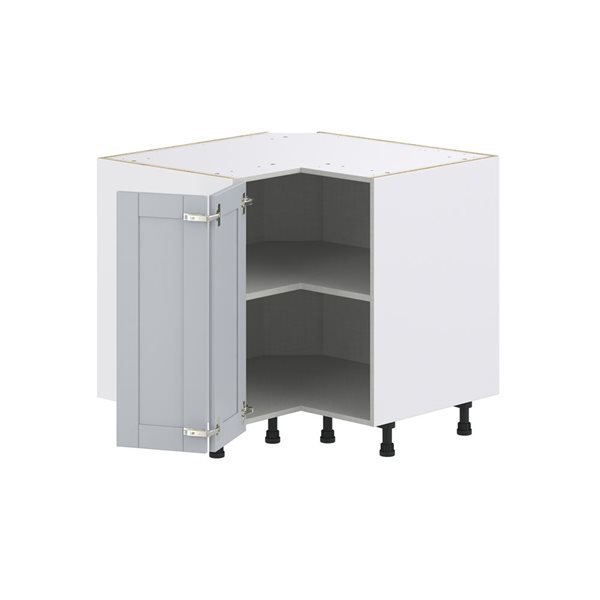 Hugo&Borg Charlesberg 36 x 34.5 x 36-in Light Grey Blind Corner Base Semi-Custom Cabinet