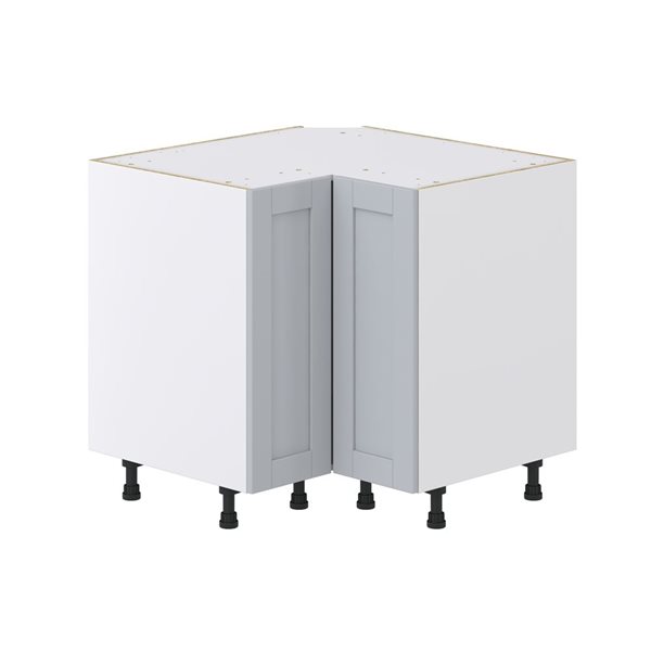 Hugo&Borg Charlesberg 36 x 34.5 x 36-in Light Grey Blind Corner Base Semi-Custom Cabinet