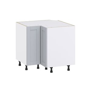 Hugo&Borg Charlesberg 36 x 34.5 x 36-in Light Grey Blind Corner Base Semi-Custom Cabinet