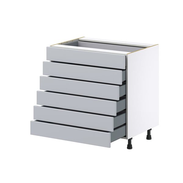 Hugo&Borg Charlesberg 33 x 34.5 x 24.88-in Light Grey Drawer Base Semi-Custom Cabinet