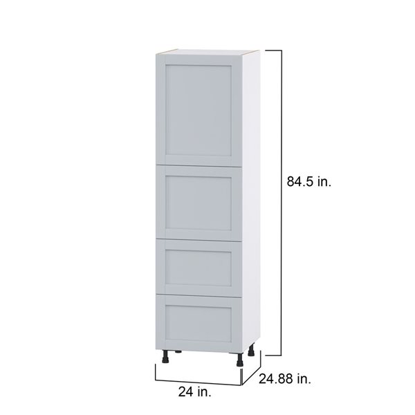 Hugo&Borg Charlesberg 24 x 84.5 x 24.88-in Light Grey Door and Drawer Pantry Semi-Custom Cabinet