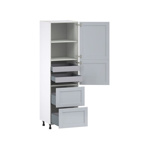 Hugo&Borg Charlesberg 24 x 84.5 x 24.88-in Light Grey Door and Drawer Pantry Semi-Custom Cabinet