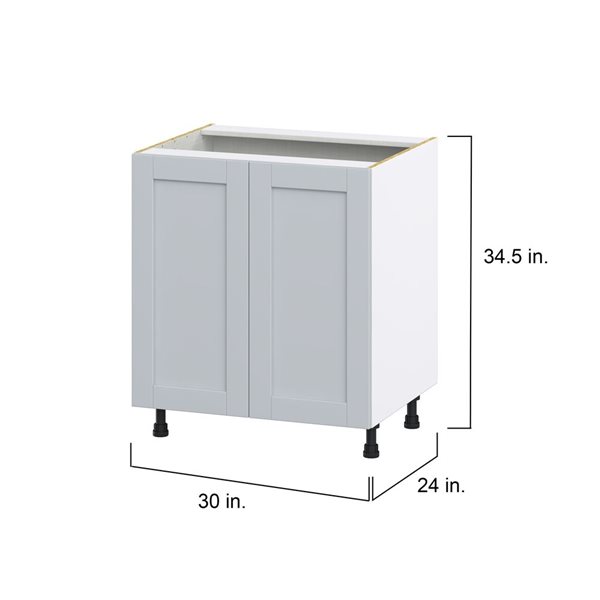 Hugo&Borg Charlesberg 30 x 34.5 x 24.88-in Light Grey Door and Drawer Base Semi-Custom Cabinet