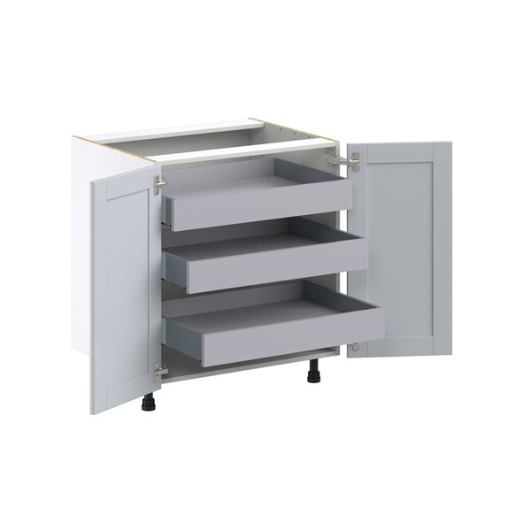 Hugo&Borg Charlesberg 30 x 34.5 x 24.88-in Light Grey Door and Drawer Base Semi-Custom Cabinet