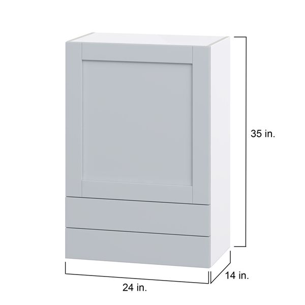 Hugo&Borg Charlesberg 24 x 35 x 14.88-in Light Grey Door and Drawer Wall Semi-Custom Cabinet