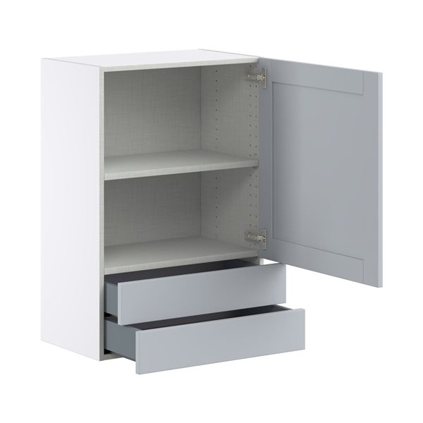 Hugo&Borg Charlesberg 24 x 35 x 14.88-in Light Grey Door and Drawer Wall Semi-Custom Cabinet