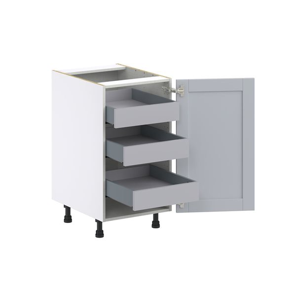 Hugo&Borg Charlesberg 18 x 34.5 x 24.88-in Light Grey Door and Drawer Base Semi-Custom Cabinet