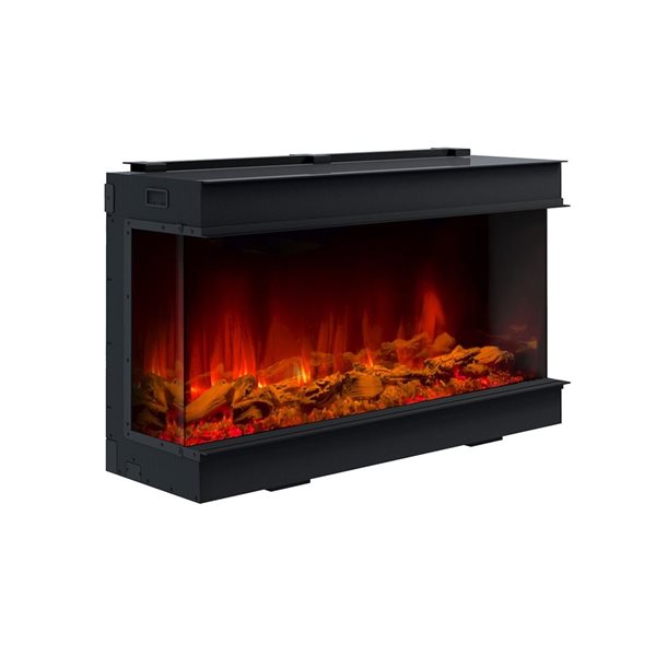 Dynasty Fireplaces 40.63-in Matte Black Fan-Forced Electric Fireplace