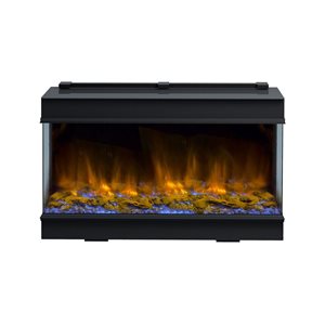 Dynasty Fireplaces 40.63-in Matte Black Fan-Forced Electric Fireplace