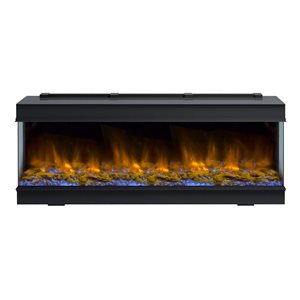 Dynasty Fireplaces 64.25-in Matte Black Fan-Forced Electric Fireplace