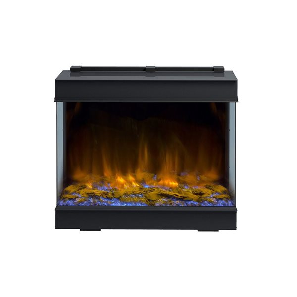 Dynasty Fireplaces 34.37-in Matte Black Fan-Forced Electric Fireplace