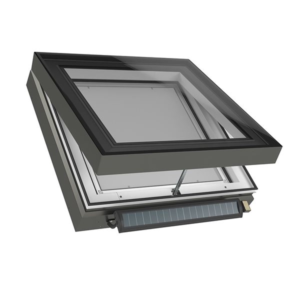 FAKRO Double Glazed Clear 30.5 x 46.5 Curb Mount Solar Venting Laminated Glass Skylight