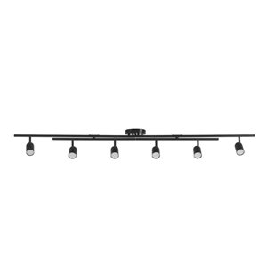 Globe Electric 6-Light Foldable LED Integrated Track Lighting Matte Black 64.25-in